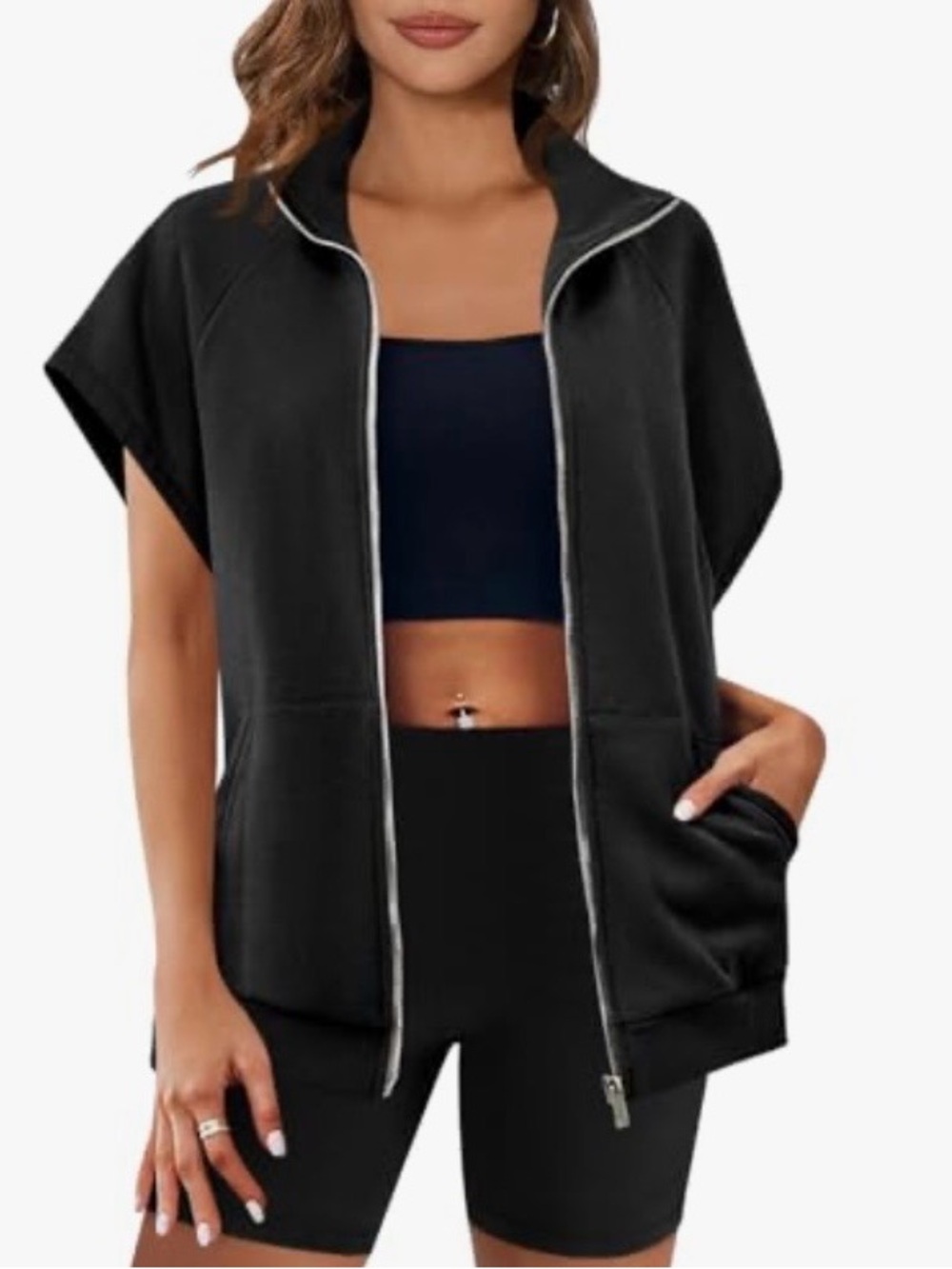 OVERSIZED SLEEVELESS SWEATSHIRT